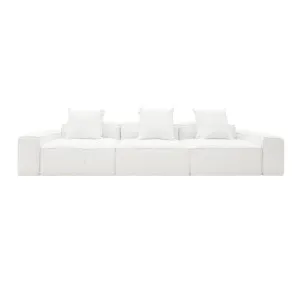 Riley Linen Pure White Modular Sofa - 3 Seater by null, a Sofas for sale on Style Sourcebook