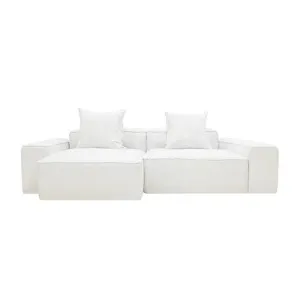 Riley Linen Pure White Modular Sofa - 2 Seater Chaise by null, a Sofas for sale on Style Sourcebook