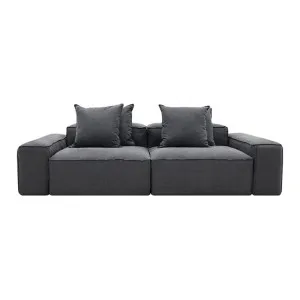 Riley Linen Charcoal Modular Sofa - 2 Seater by null, a Sofas for sale on Style Sourcebook