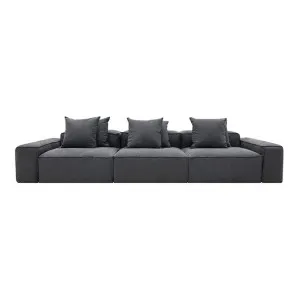Riley Linen Charcoal Modular Sofa - 3 Seater by null, a Sofas for sale on Style Sourcebook