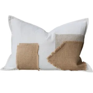 Mykonos Jute Linen Corduroy Cushion 40x60cm Lumbar - Off White | Natural by null, a Cushions, Decorative Pillows for sale on Style Sourcebook