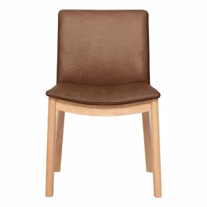 Everest Dining Chair in Urbane Leather Dark Brown / Clear by OzDesignFurniture, a Dining Chairs for sale on Style Sourcebook