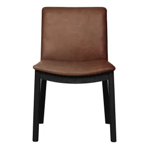 Everest Dining Chair in Urbane Leather Dark Brown / Black by OzDesignFurniture, a Dining Chairs for sale on Style Sourcebook