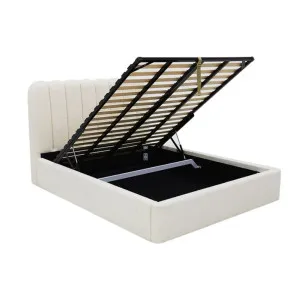 Maeve Boucle Bed Lift Frame Ivory by null, a Beds & Bed Frames for sale on Style Sourcebook