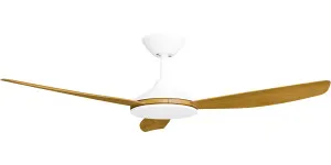 Calibo Condor 48" DC Smart Ceiling Fan with Remote Control White and Teak by Calibo, a Ceiling Fans for sale on Style Sourcebook