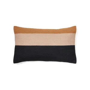 Saigua black and brown striped cushion cover 100% PET 30 x 50 cm by null, a Outdoor Cushions for sale on Style Sourcebook