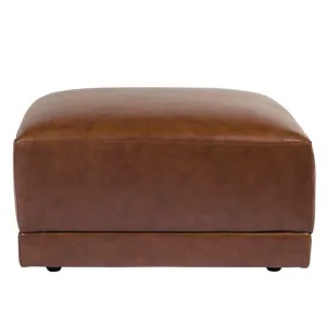 Haven Leather Tan Ottoman by null, a Ottomans for sale on Style Sourcebook