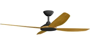 Calibo Vanga 56" DC Smart Ceiling Fan with Remote Control Black and Teak by Calibo, a Ceiling Fans for sale on Style Sourcebook