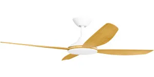 Calibo Vanga 52" DC Smart Ceiling Fan with Remote Control White and Bamboo by Calibo, a Ceiling Fans for sale on Style Sourcebook