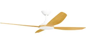 Calibo Vanga 56" DC Smart Ceiling Fan with Remote Control White and Bamboo by Calibo, a Ceiling Fans for sale on Style Sourcebook