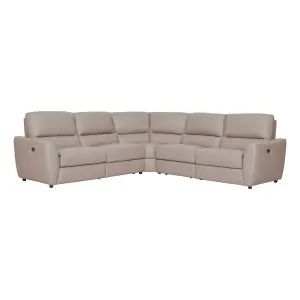 Portland Modular Recliner Sofa in Leather Light Mocha by OZ Design, a Sofas for sale on Style Sourcebook