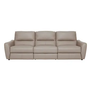Portland 3 Seater Recliner Sofa in Leather Light Mocha by OZ Design, a Sofas for sale on Style Sourcebook
