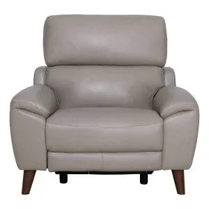 Anthony Recliner Armchair in Alpine Leather Beige by OZ Design, a Chairs for sale on Style Sourcebook
