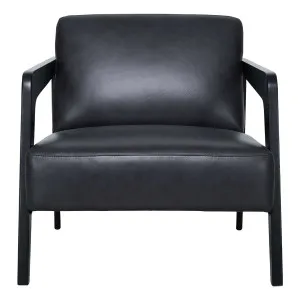 Clavell Occasional Chair in Alpine Leather Black / Black by OZ Design, a Chairs for sale on Style Sourcebook