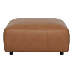 Harry Ottoman in Urbane Leather Light Brown by OZ Design, a Ottomans for sale on Style Sourcebook