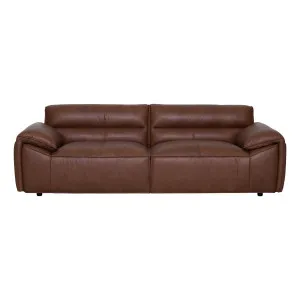 Marco 3 Seater Sofa in Jersey Leather Chocolate by OZ Design, a Sofas for sale on Style Sourcebook