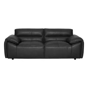 Marco 2 Seater Sofa in Jersey Leather Black by OZ Design, a Sofas for sale on Style Sourcebook