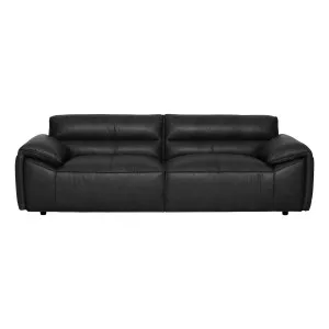 Marco 3 Seater Sofa in Jersey Leather Black by OZ Design, a Sofas for sale on Style Sourcebook