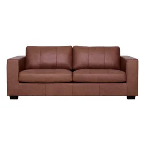 Toronto 3 Seater Sofa in Urbane Leather Dark Brown by OZ Design, a Sofas for sale on Style Sourcebook