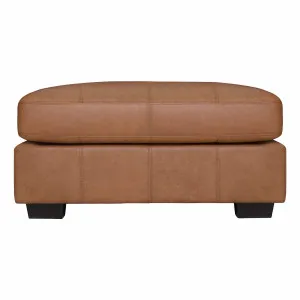 Toronto Ottoman in Urbane Leather Light Brown by OZ Design, a Ottomans for sale on Style Sourcebook