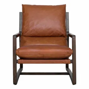 Joanna Occasional Chair in Leather Choc / Dark Choc by OZ Design, a Chairs for sale on Style Sourcebook