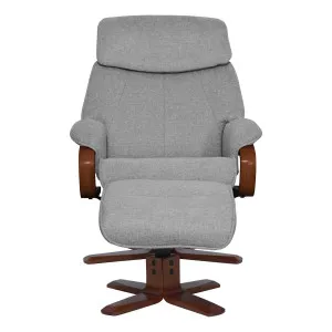 Turner Recliner Chair + Ottoman in Belfast Grey / Chocolate Leg by OZ Design, a Chairs for sale on Style Sourcebook