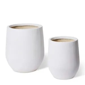 Aiden Fibrestone Planter Set 2 - 37/51 x 37/51 x 44/56cm by null, a Baskets, Pots & Window Boxes for sale on Style Sourcebook