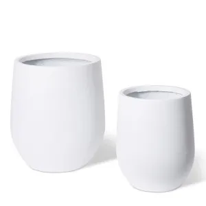 Aiden Fibrestone Planter Set 2 - 37/51 x 37/51 x 44/56cm by null, a Baskets, Pots & Window Boxes for sale on Style Sourcebook