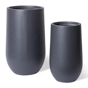 Aiden Tall Fibrestone Planter Set 2 - 36/46 x 36/46 x 60/75cm by null, a Baskets, Pots & Window Boxes for sale on Style Sourcebook