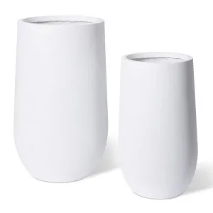 Aiden Tall Fibrestone Planter Set 2 - 36/46 x 36/46 x 60/75cm by null, a Baskets, Pots & Window Boxes for sale on Style Sourcebook