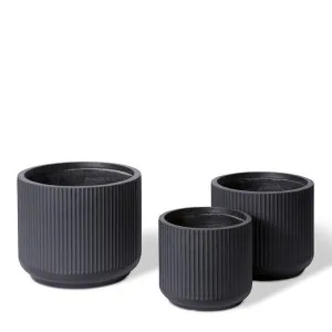Tarian Fibrestone Planter Set 3 - 34/41/49 x 34/41/49 x 30/35/40cm by null, a Baskets, Pots & Window Boxes for sale on Style Sourcebook