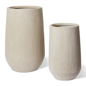 Eamon Tall Fibrestone Planter Set 2 - 38/52 x 38/52 x 62/80cm by null, a Baskets, Pots & Window Boxes for sale on Style Sourcebook