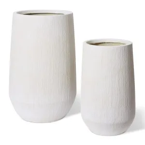 Eamon Tall Fibrestone Planter Set 2 - 38/52 x 38/52 x 62/80cm by null, a Baskets, Pots & Window Boxes for sale on Style Sourcebook