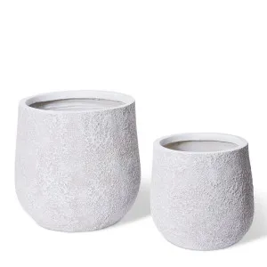 Finn Fibrestone Planter Set 2 - 40/54 x 40/54 x 38/52cm by null, a Baskets, Pots & Window Boxes for sale on Style Sourcebook
