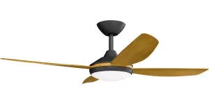 Calibo Vanga 48" DC Smart Ceiling Fan with LED Light and Remote Control Black and Teak by Calibo, a Ceiling Fans for sale on Style Sourcebook