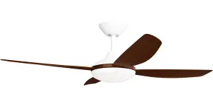 Calibo Vanga 48" DC Smart Ceiling Fan with LED Light and Remote Control White and Koa by Calibo, a Ceiling Fans for sale on Style Sourcebook