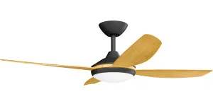 Calibo Vanga 48" DC Smart Ceiling Fan with LED Light and Remote Control Black and Bamboo by Calibo, a Ceiling Fans for sale on Style Sourcebook
