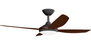 Calibo Vanga 48" DC Smart Ceiling Fan with LED Light and Remote Control Black and Koa by Calibo, a Ceiling Fans for sale on Style Sourcebook
