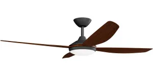 Calibo Vanga 56" DC Smart Ceiling Fan with LED Light and Remote Control Black and Koa by Calibo, a Ceiling Fans for sale on Style Sourcebook