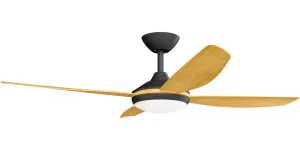 Calibo Vanga 52" DC Smart Ceiling Fan with LED Light and Remote Control Black and Bamboo by Calibo, a Ceiling Fans for sale on Style Sourcebook