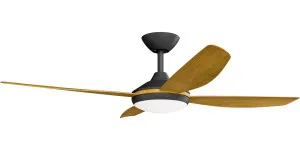 Calibo Vanga 52" DC Smart Ceiling Fan with LED Light and Remote Control Black and Teak by Calibo, a Ceiling Fans for sale on Style Sourcebook