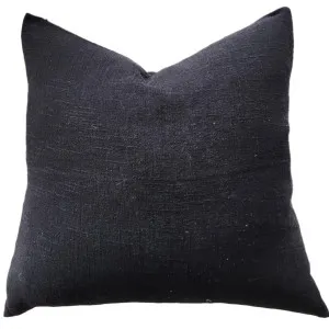 Olga Linen Cotton Cushion 60cm Square - Black by null, a Cushions, Decorative Pillows for sale on Style Sourcebook