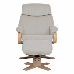 Turner Recliner Chair + Ottoman in Belfast Beige / Natural Leg by OZ Design, a Chairs for sale on Style Sourcebook