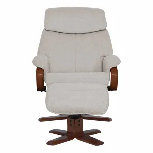Turner Recliner Chair + Ottoman in PU Camel / Chocolate Leg by OZ Design, a Chairs for sale on Style Sourcebook