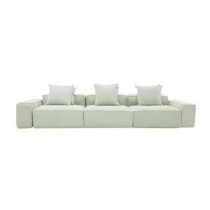 Riley Linen Oatmeal Modular Sofa - 3 Seater by null, a Sofas for sale on Style Sourcebook