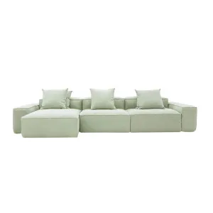 Riley Linen Oatmeal Modular Sofa - 3 Seater Chaise by null, a Sofas for sale on Style Sourcebook