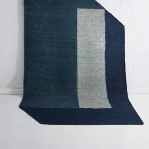 Tundra Jute Irregular Rug Blue 160x230cm by null, a Contemporary Rugs for sale on Style Sourcebook