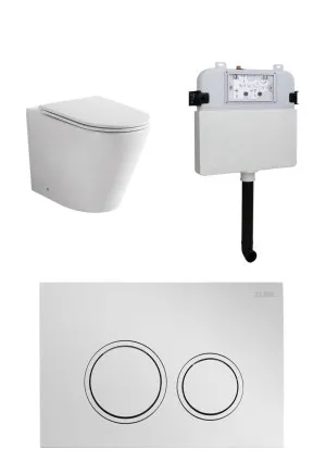 Java Rimless In-wall Toilet Suite S&P Trap with Round ABS Chrome Button by null, a Toilets & Bidets for sale on Style Sourcebook