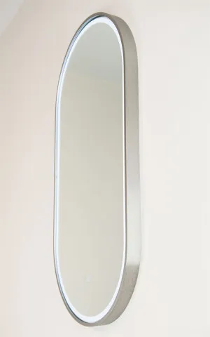 Gatsby LED Mirror 460X910 Brushed Nickel by null, a Vanity Mirrors for sale on Style Sourcebook