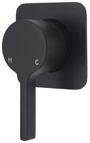 Sansa Wall/Shower Mixer Soft Square Matte Black by null, a Laundry Taps for sale on Style Sourcebook
